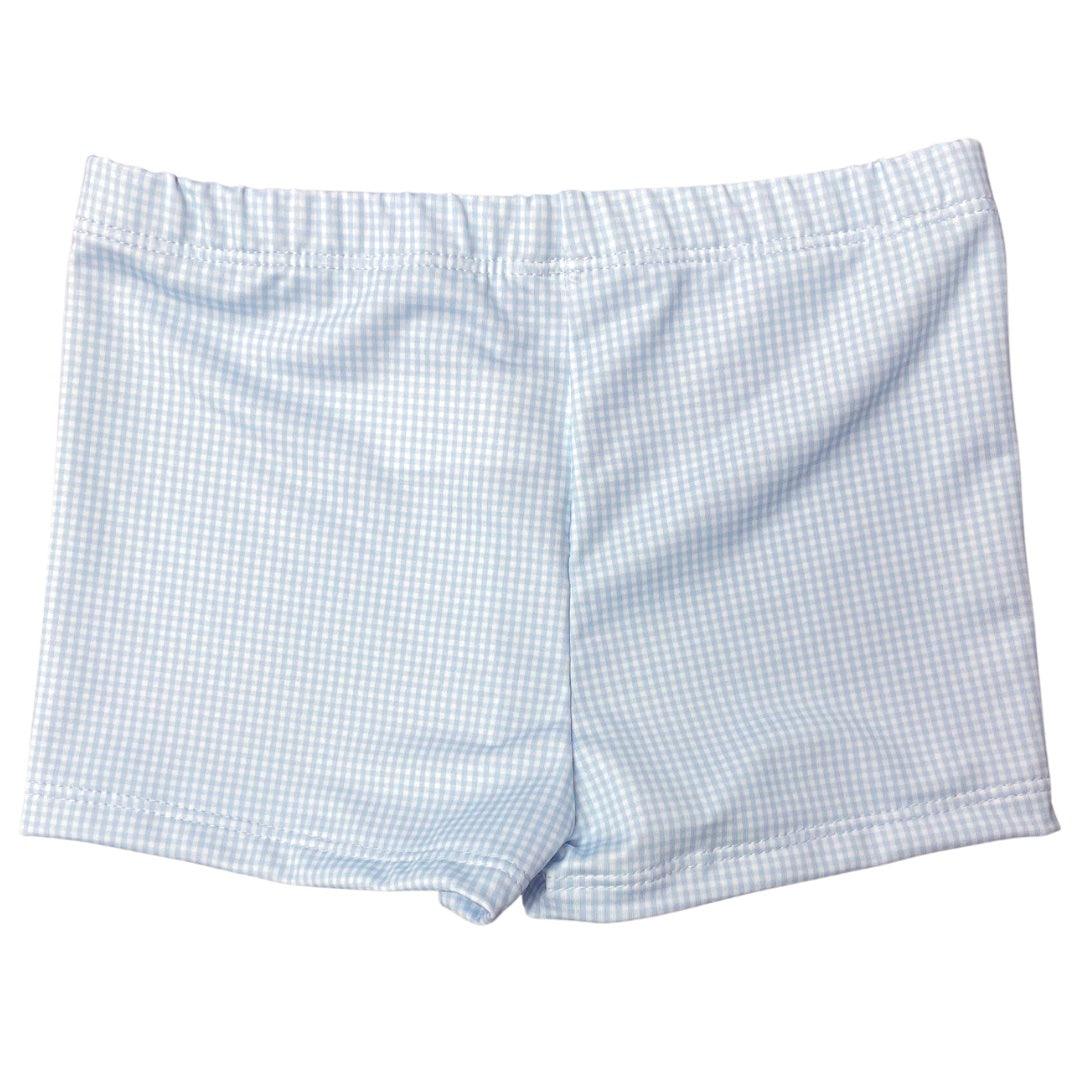 Set Athleisure Carly Cartwheel Short, Light Blue Mini Gingham - shopnurseryrhymes