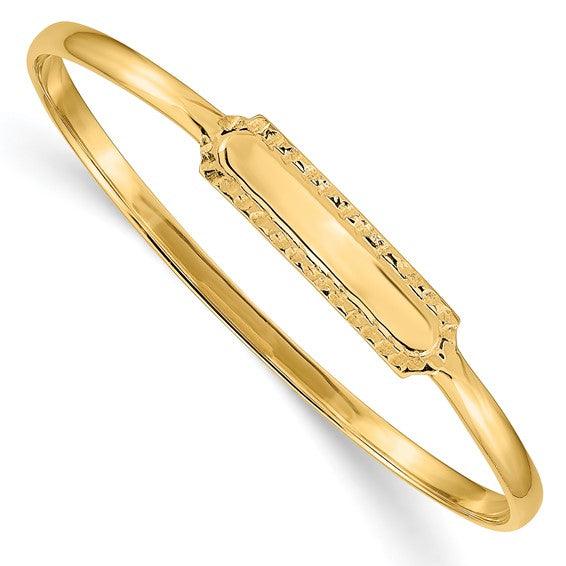 Quality Gold 14k Slip-On ID Baby Bangle Bracelet, 5.5in - shopnurseryrhymes