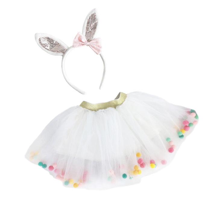 Mon Ami Pom Pom Tutu and Bunny Headband Set - shopnurseryrhymes