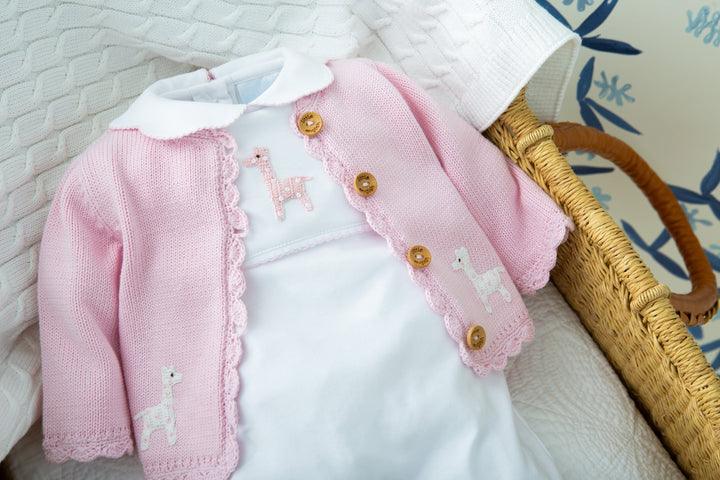 Little English Girl Giraffe Crochet Sweater - shopnurseryrhymes