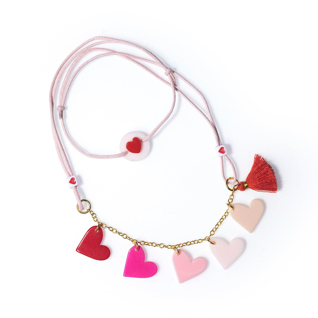 Lilies & Roses Multi Hearts Pink Shades Necklace