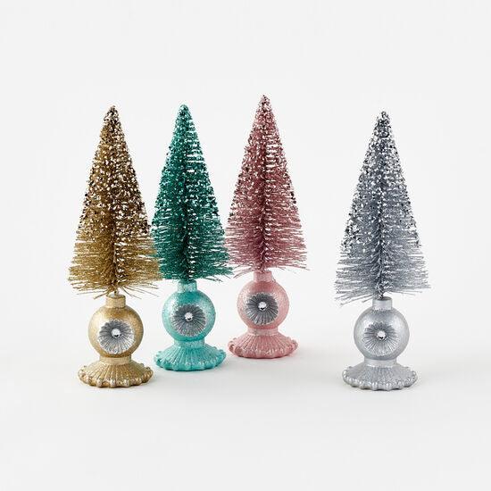 One Hundred 80 Degrees Sparkly Vintage Sisal Trees, 9" - shopnurseryrhymes