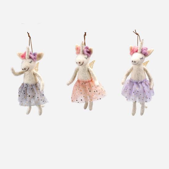 One Hundred 80 Degrees Felted Unicorn Ornament - shopnurseryrhymes