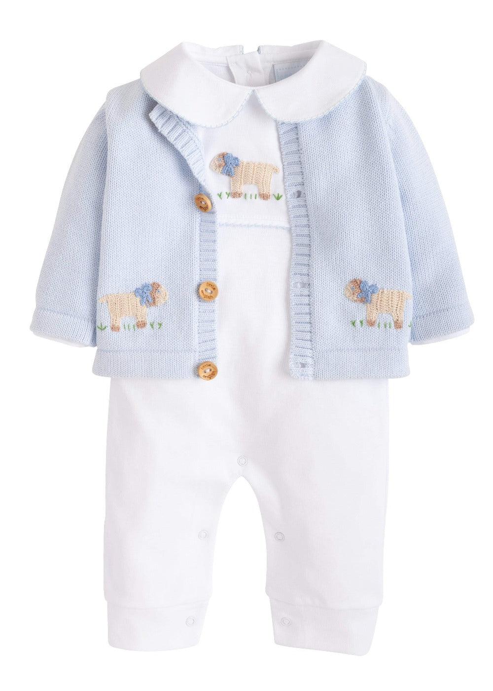 Little English Boy Sheep Crochet Playsuit - shopnurseryrhymes