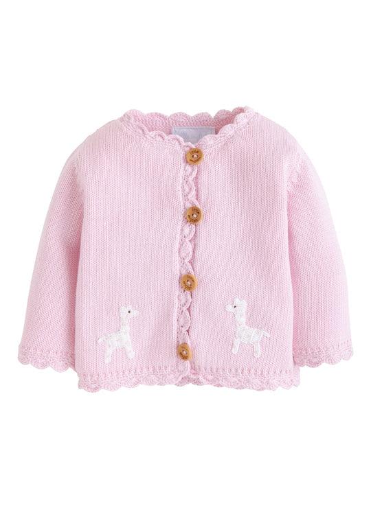 Little English Girl Giraffe Crochet Sweater - shopnurseryrhymes