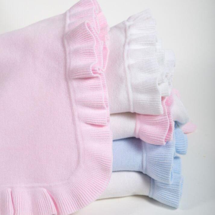 A Soft Idea Jersey Knitted Ruffle Blanket - shopnurseryrhymes