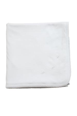 Proper Peony Small Pima Blanket, White - shopnurseryrhymes