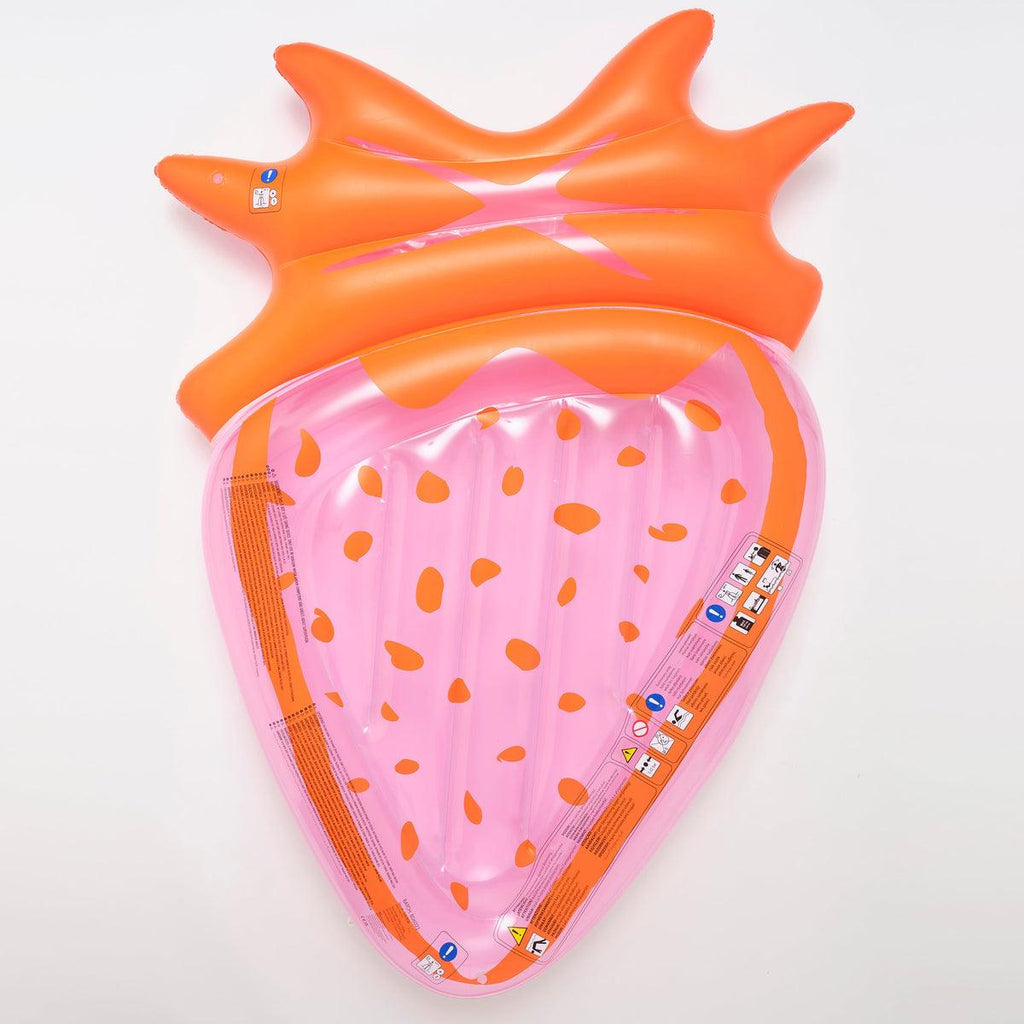 SunnyLife Luxe Lie-On Float, Strawberry Pink Berry - shopnurseryrhymes