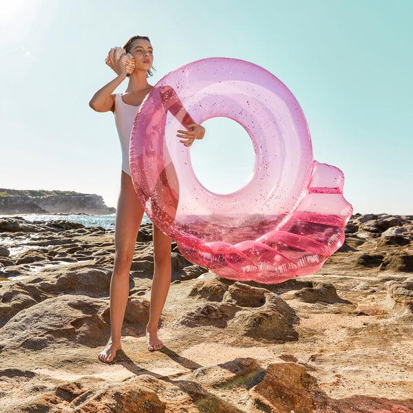 SunnyLife Luxe Pool Ring, Shell Bubblegum