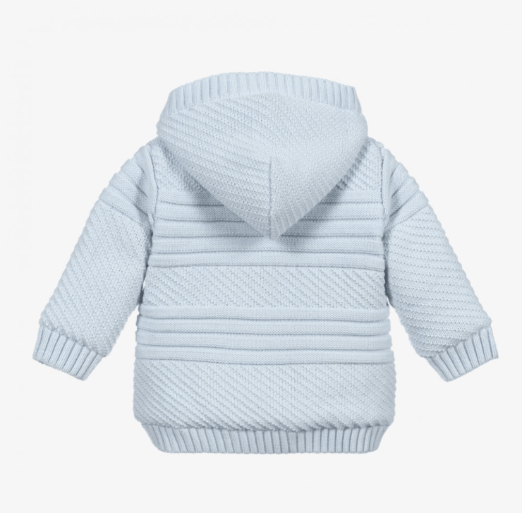 Sarah Louise Blue Knit Hooded Coat - shopnurseryrhymes