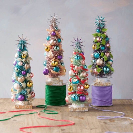One Hundred 80 Degrees Pastel Vintage Tree with Glass Ornaments - shopnurseryrhymes