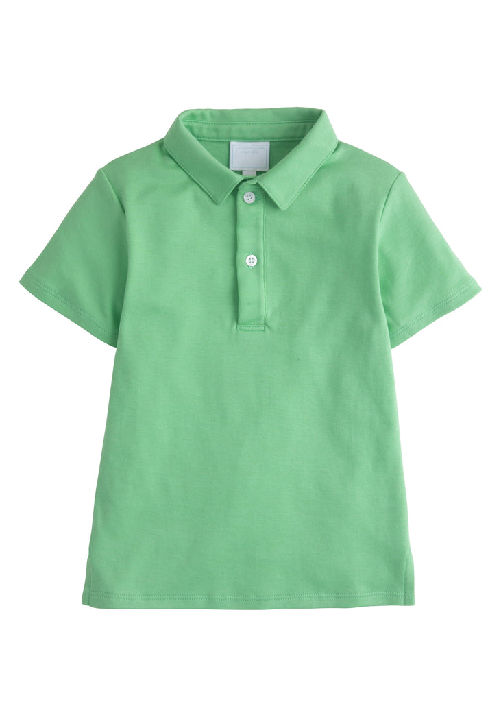 Little English Short Sleeve Solid Polo, Green