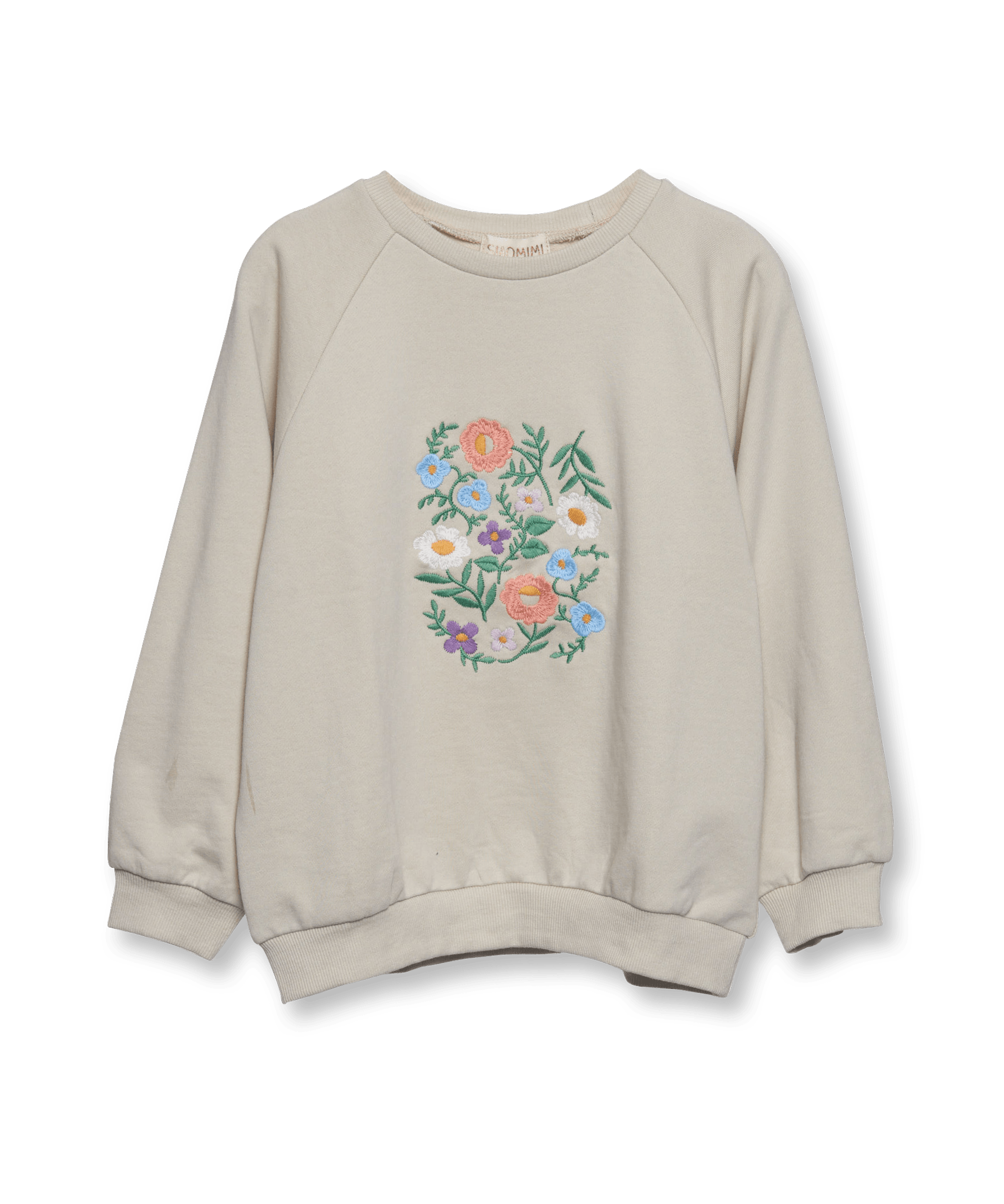 Siaomimi Floral Embroidery Sweatshirt, Oat - shopnurseryrhymes