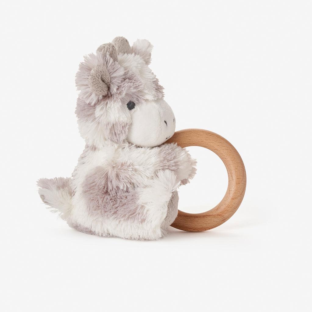 Elegant Baby Plush Giraffe Wooden Ring Rattle - shopnurseryrhymes