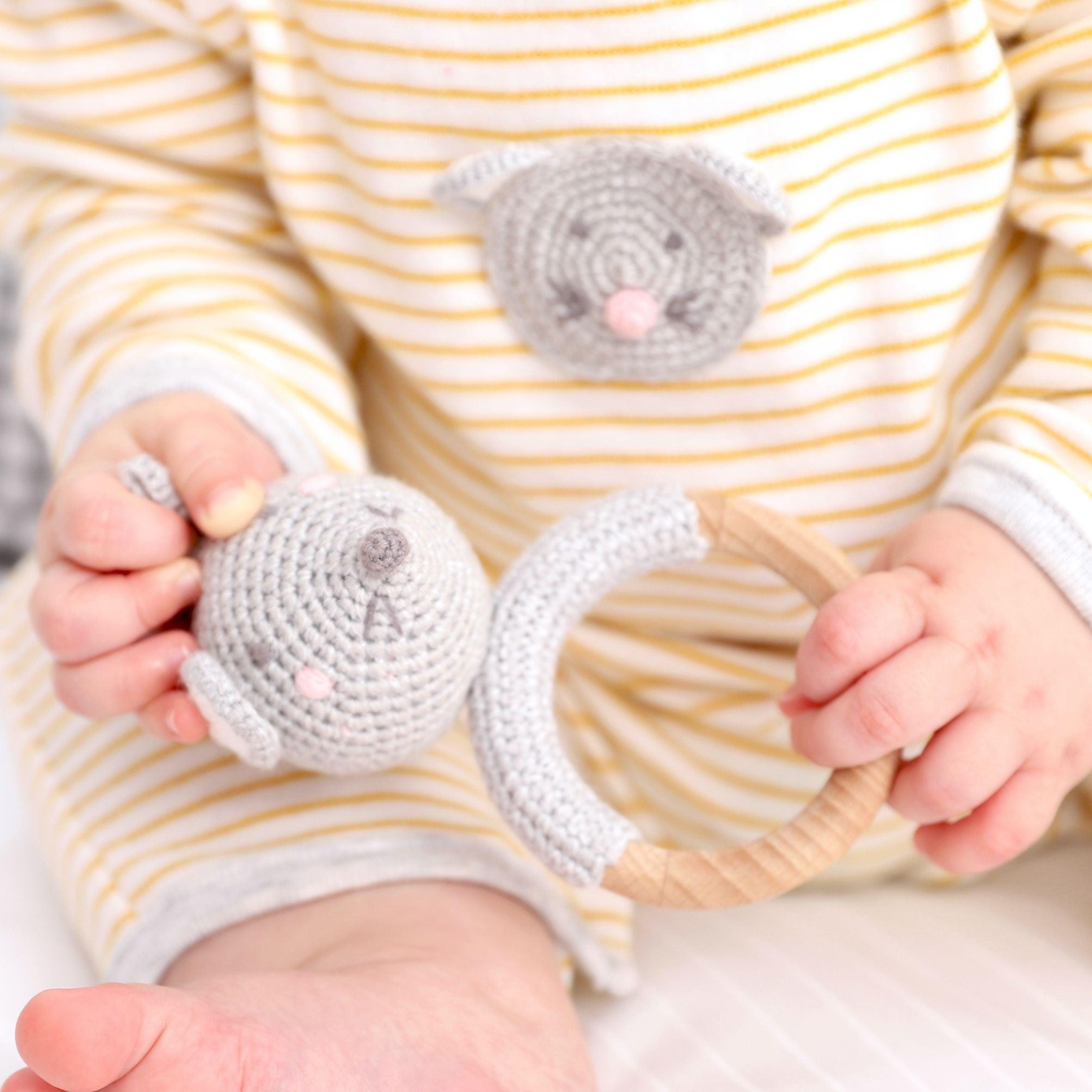 Albetta Crochet Mouse Ring Rattle - shopnurseryrhymes