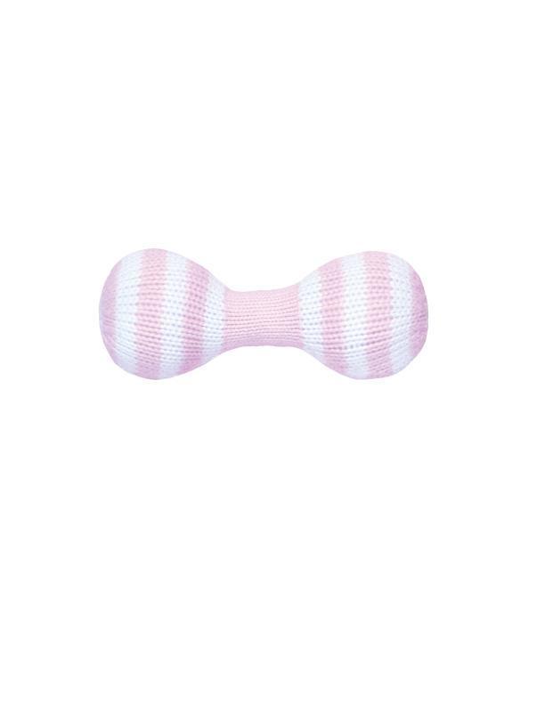 Zubels Pink Knit Dumbbell Rattle - shopnurseryrhymes
