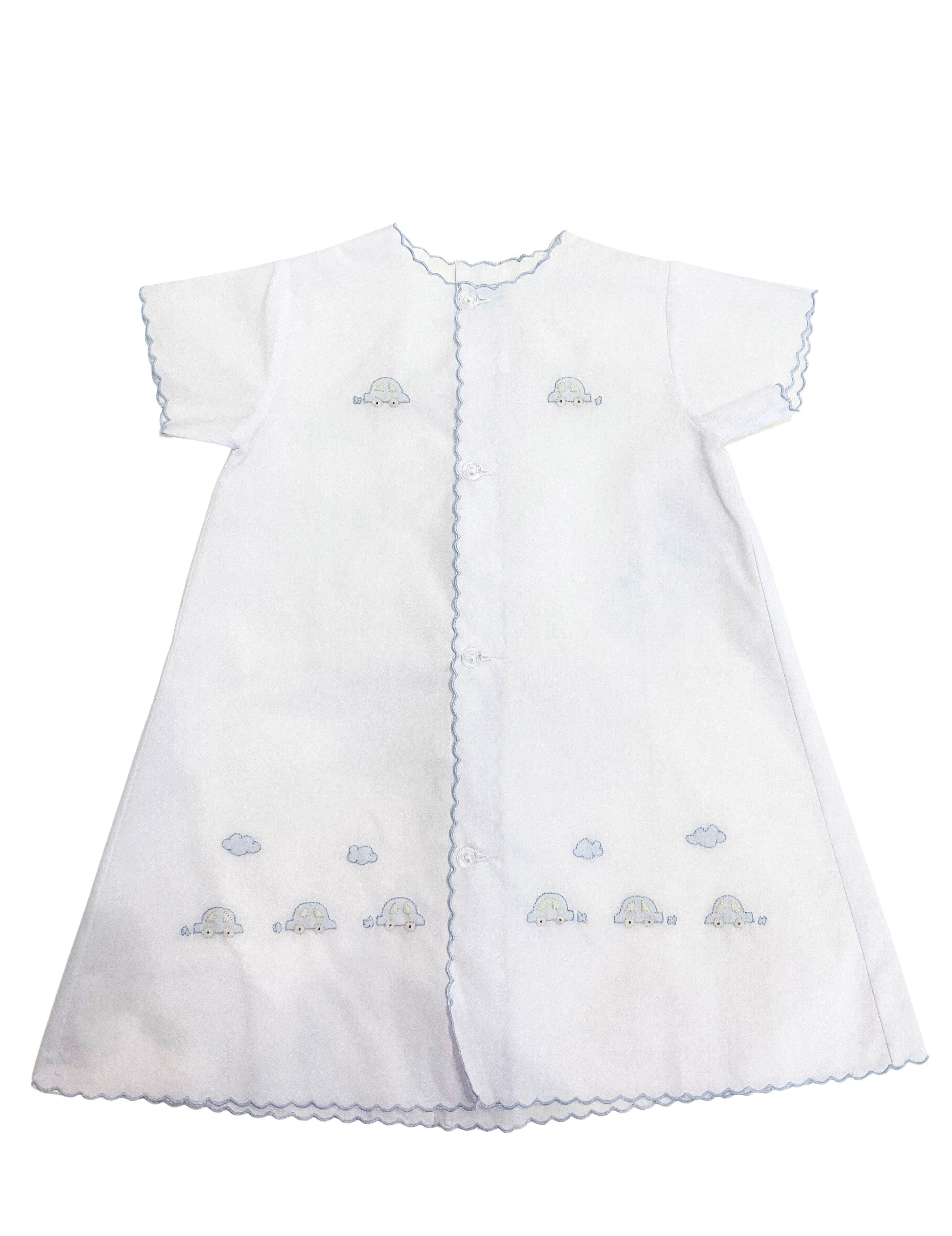 Auraluz Cars Daygown with Blue Scalloped Trim - shopnurseryrhymes