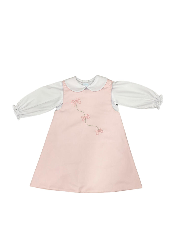 Auraluz Pink Jumper with Bows on a String Embroidery - shopnurseryrhymes