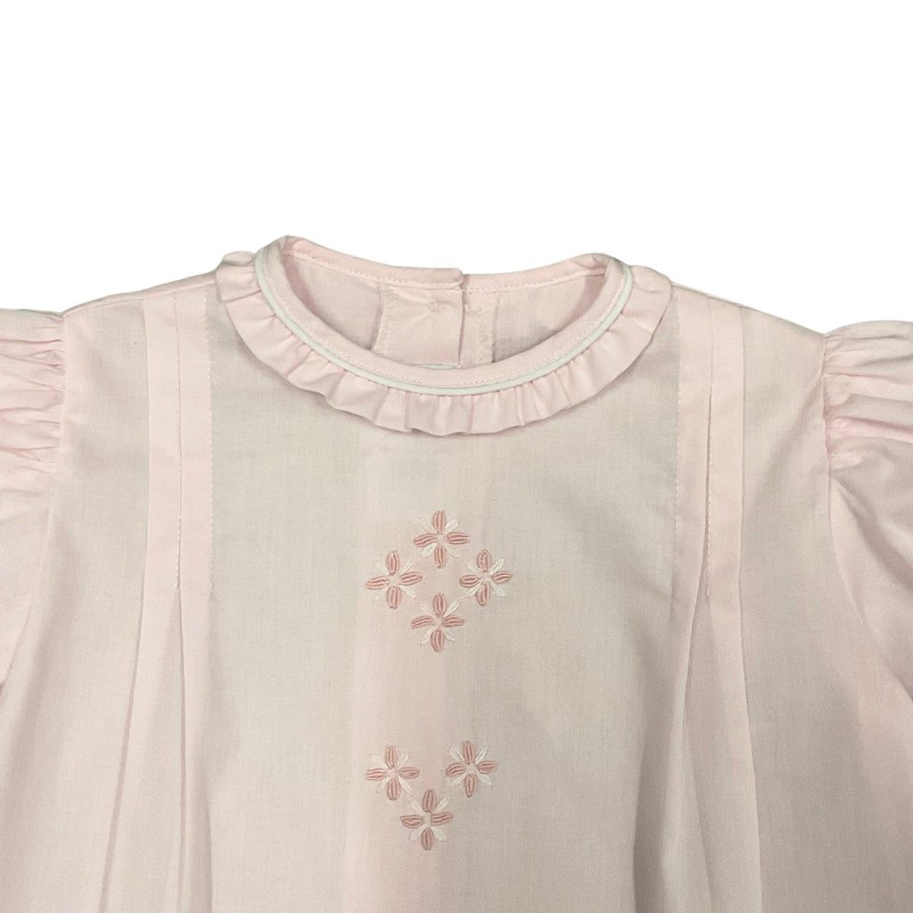 Auraluz Pink Cotton Daygown with Rosebuds - shopnurseryrhymes
