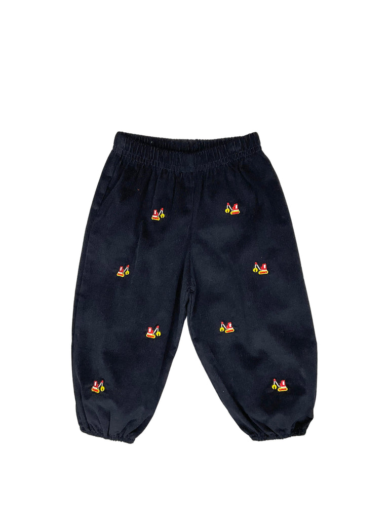 Luigi Dark Navy Corduroy Bloomer Pants with Cranes - shopnurseryrhymes