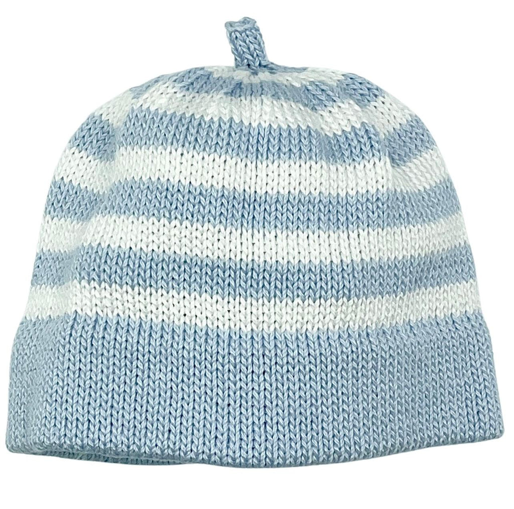 Margareta Horn Knit Hat - Blue Stripe - shopnurseryrhymes