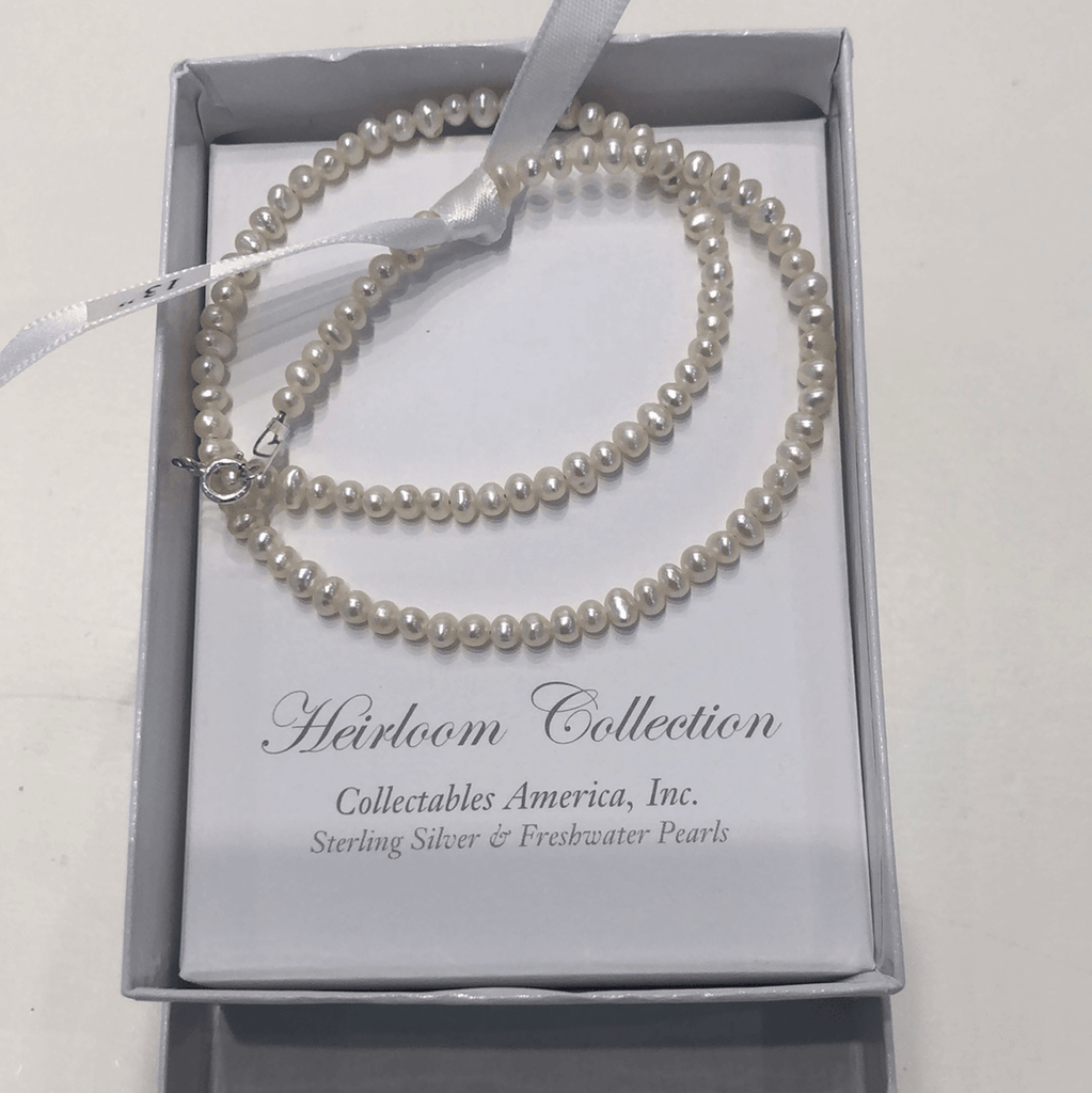 Collectables America 13" Freshwater Pearls w/Sterling Silver Clasp Necklace - shopnurseryrhymes