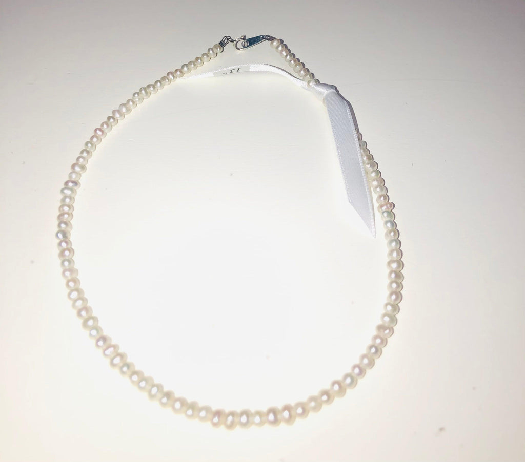 Collectables America 13" Freshwater Pearls w/Sterling Silver Clasp Necklace - shopnurseryrhymes