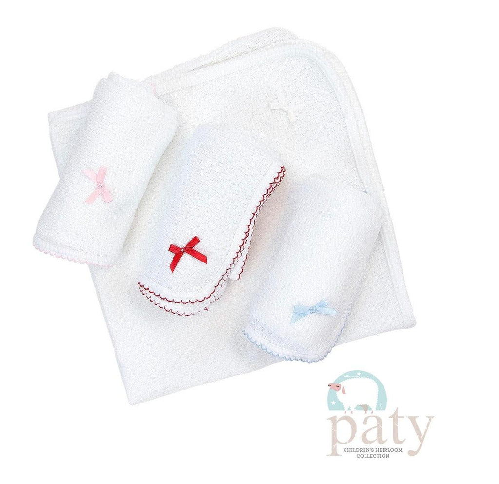 Paty Swaddle Blanket with Colored Trim - shopnurseryrhymes