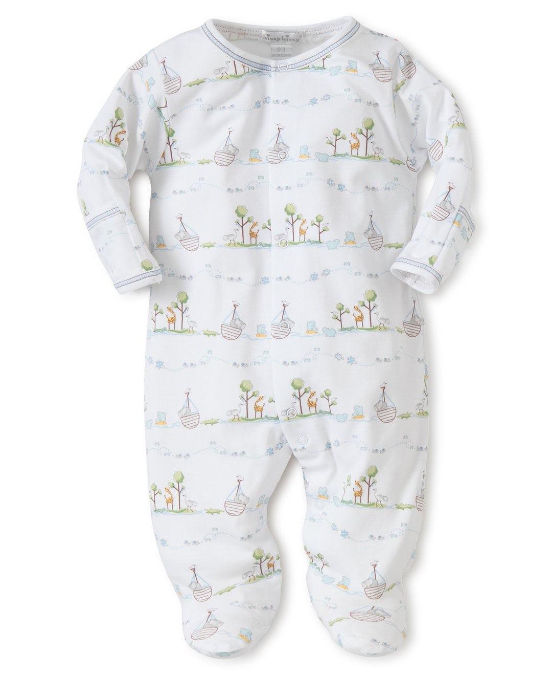 Kissy Kissy Noah’s Print Footie - shopnurseryrhymes