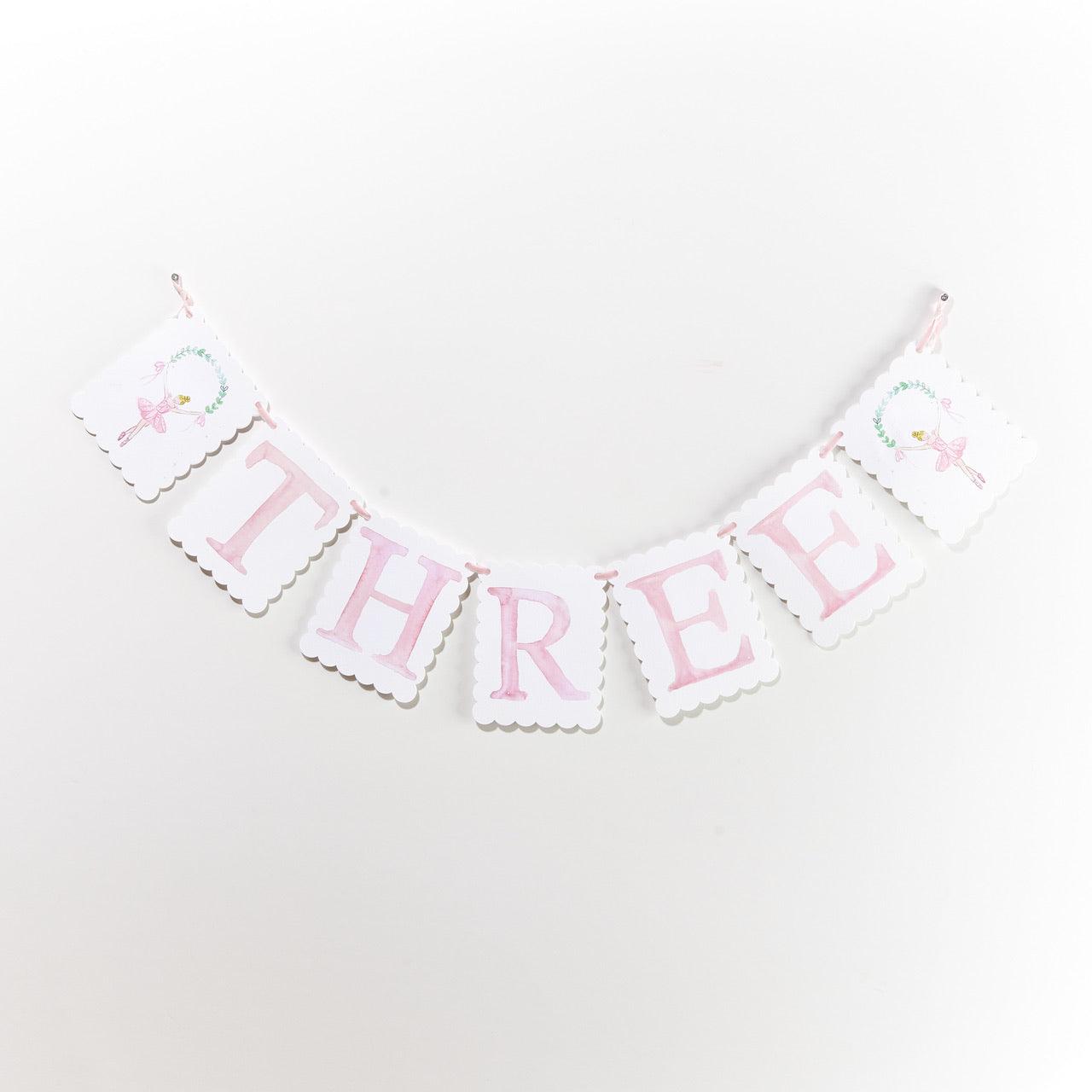 Over the Moon "THREE" Birthday Banner - shopnurseryrhymes