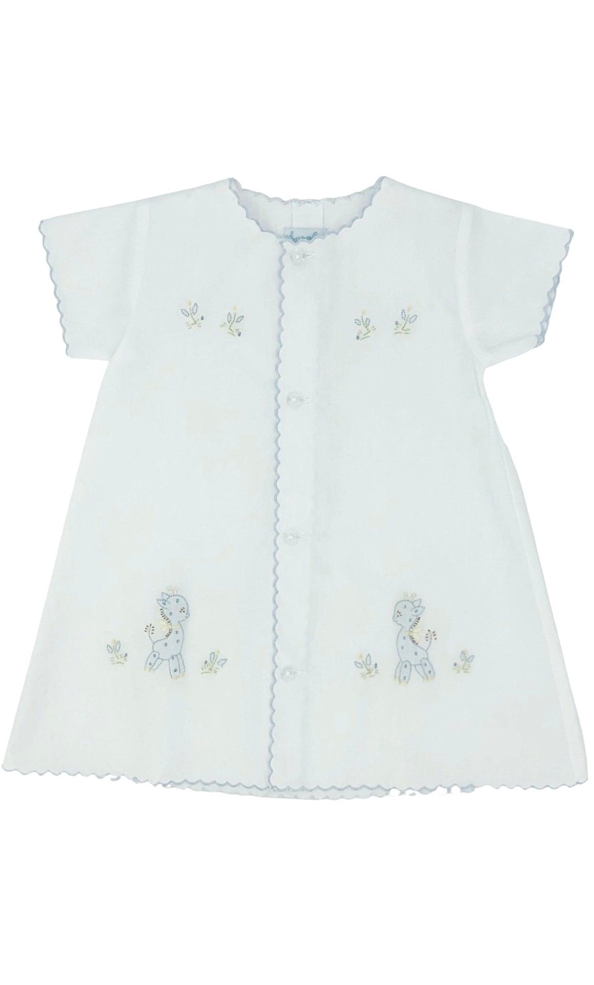 Auraluz Giraffe Day Gown- White & Blue - shopnurseryrhymes