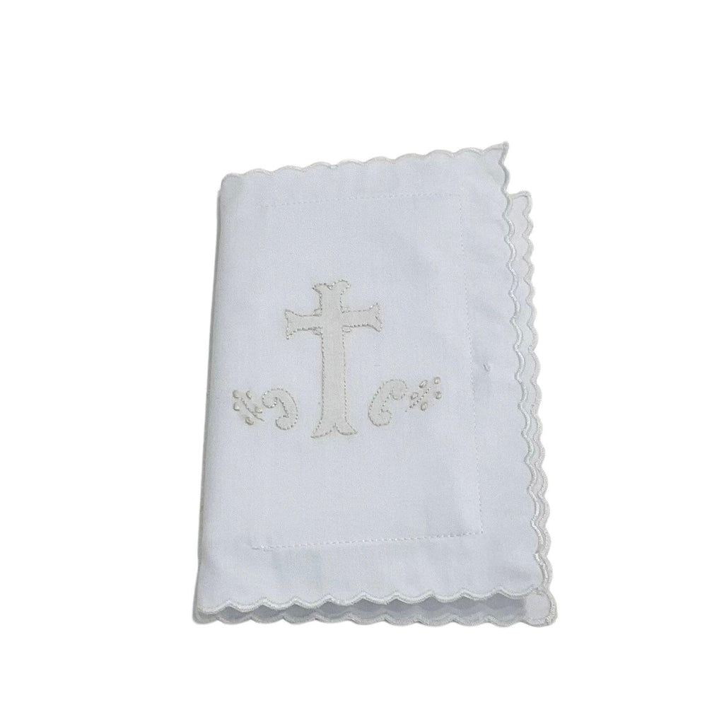 Auraluz White Covered Bible with Ecru Embroidery