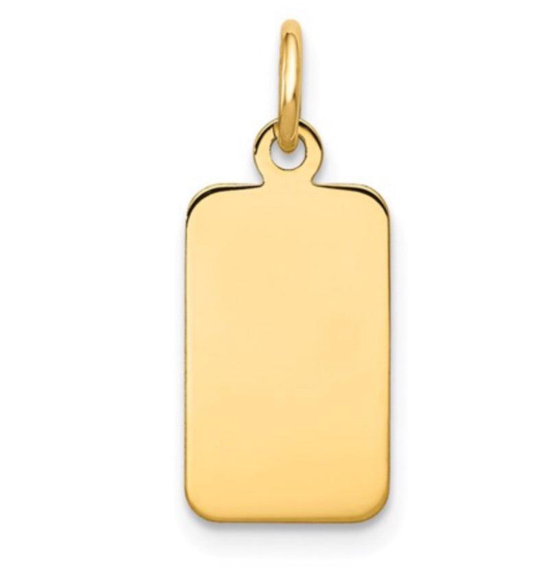 Quality Gold 14k Engravable Rectangular Disc - shopnurseryrhymes