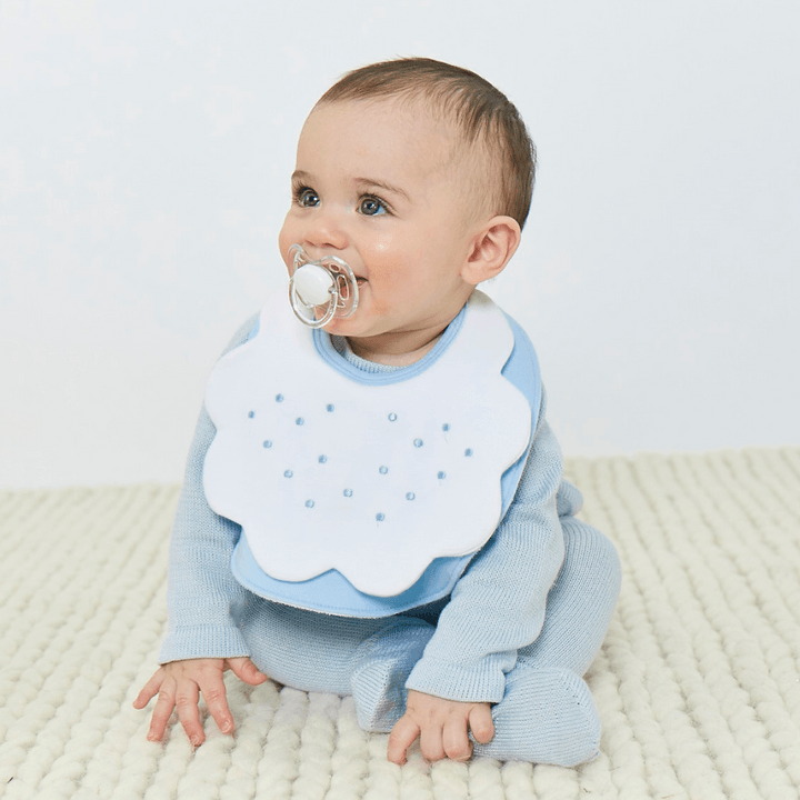 Bella Bliss Pima & Terry Bib with Dot Embroidery - shopnurseryrhymes