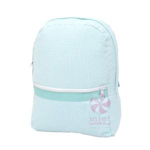 Mint Seersucker Medium Backpack - shopnurseryrhymes