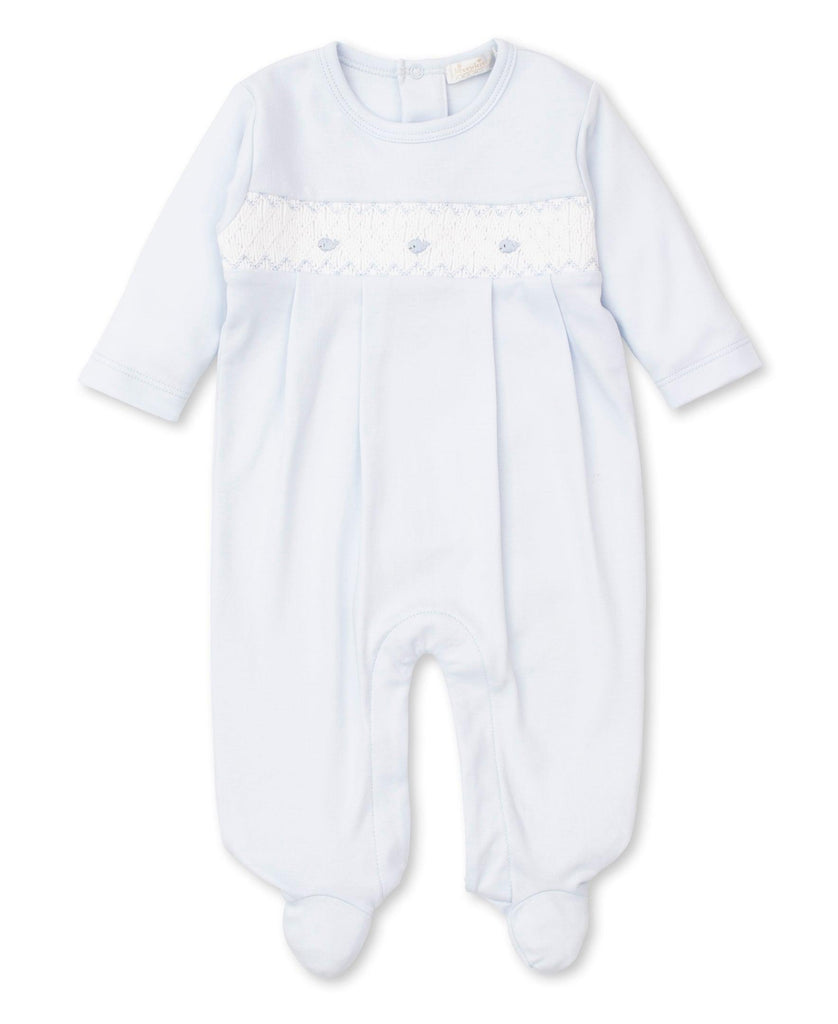 Kissy Kissy Blue Smocked Footie with Whale Embroidery - shopnurseryrhymes